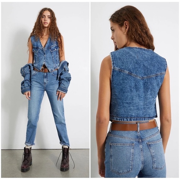 Free People Jackets & Blazers - Nwt Free People Florence Ranch Sherpa Lined Denim Western Coastal Cowgirl Vest